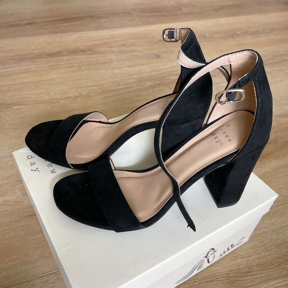 Black block heels